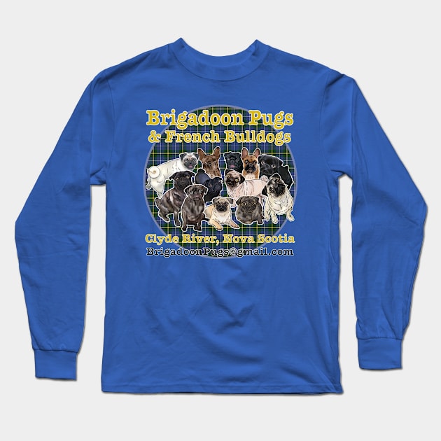 Brigadoon Pugs Long Sleeve T-Shirt by FivePugs